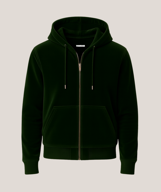 Vanxar Velour Silk Zip-Up Hoodie