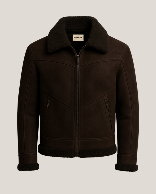 “AERION” NUBUCK SHEARLING FLIGHT JACKET