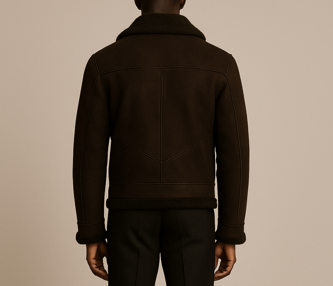 “AERION” NUBUCK SHEARLING FLIGHT JACKET