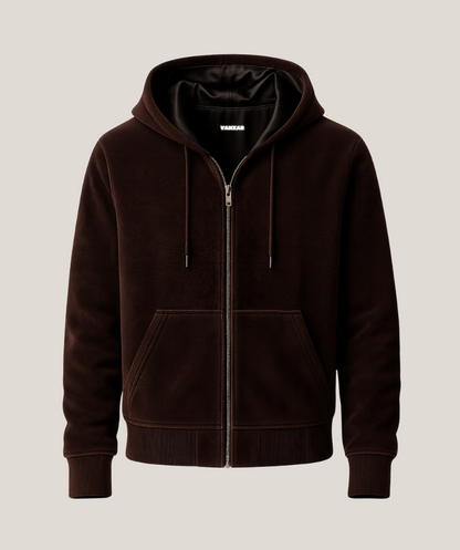 Vanxar Velour Silk Zip-Up Hoodie