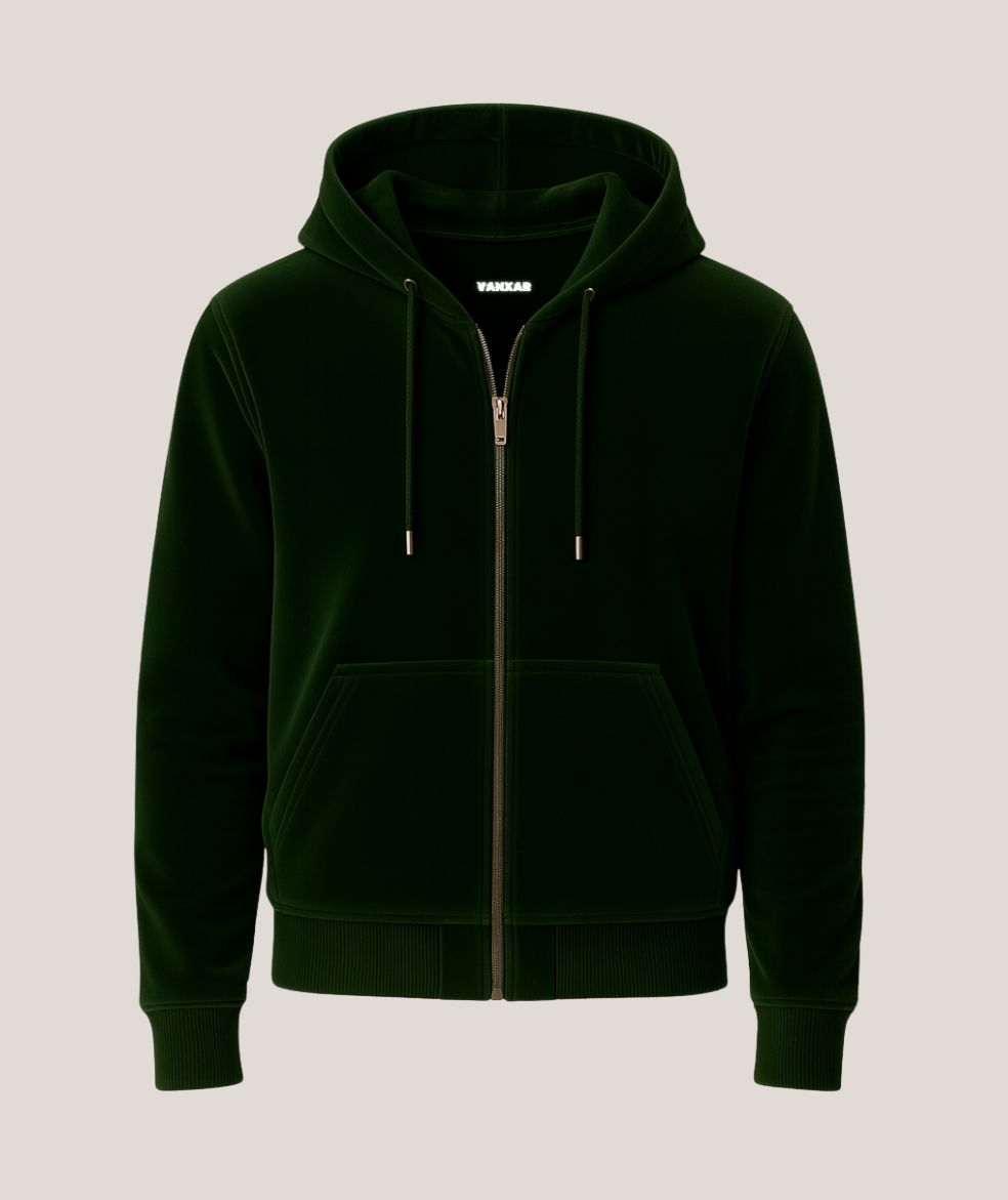 Vanxar Velour Silk Zip-Up Hoodie