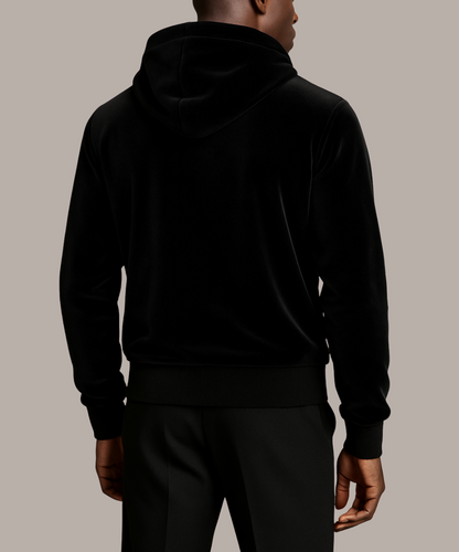 Vanxar Velour Silk Zip-Up Hoodie