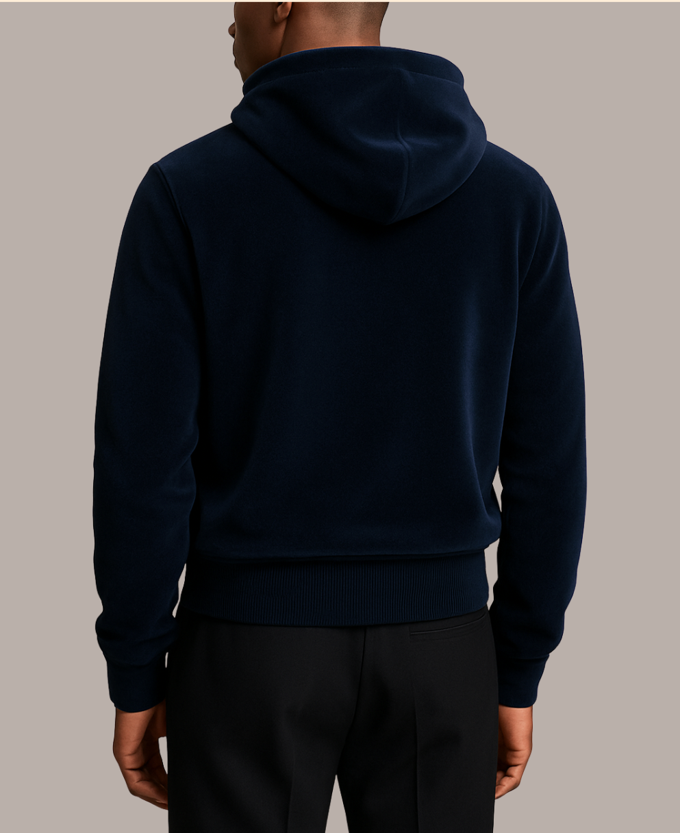 Vanxar Velour Silk Zip-Up Hoodie