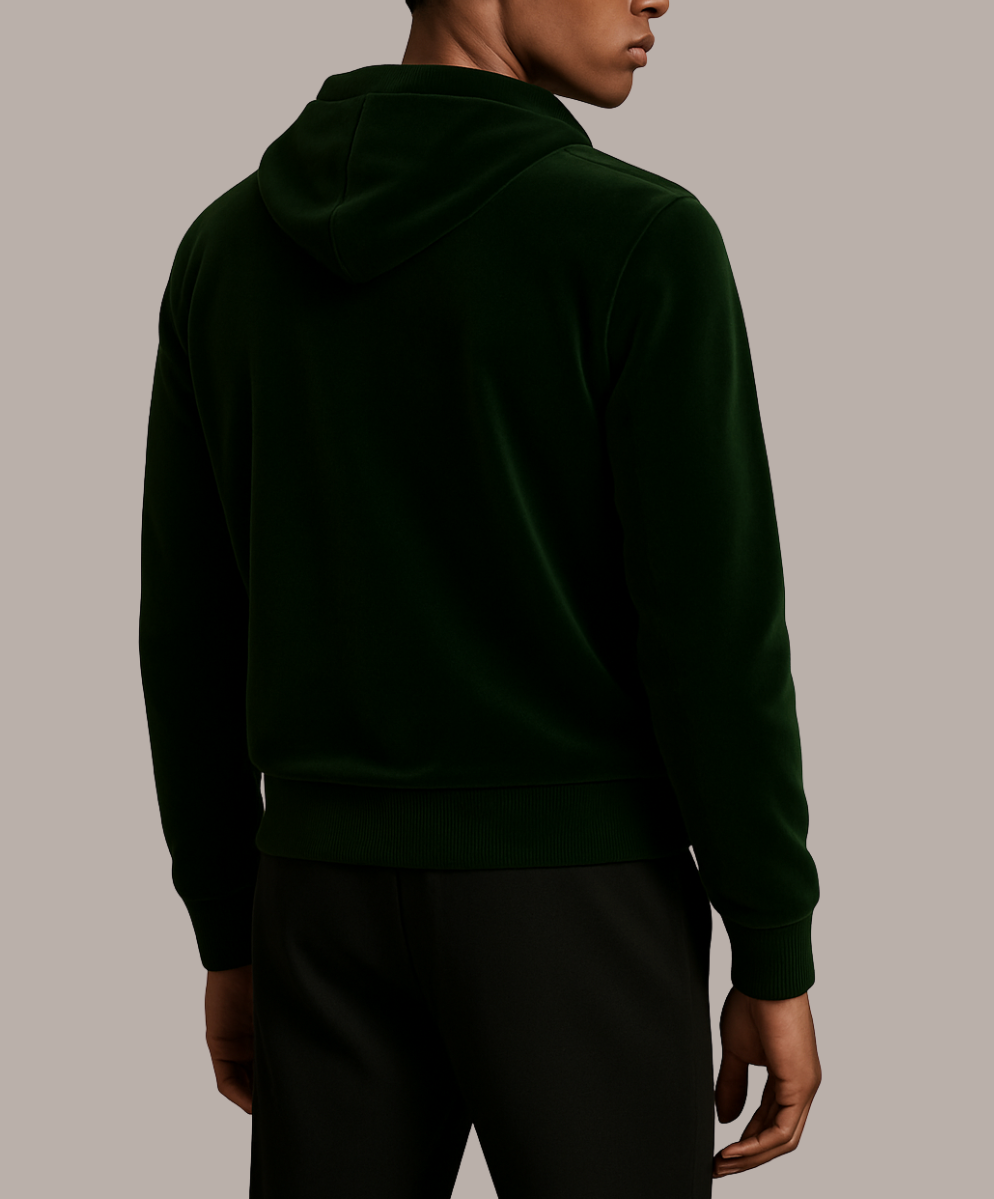 Vanxar Velour Silk Zip-Up Hoodie